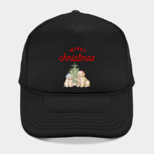 Merry Christmas Puppy Festive Holiday Design Hat