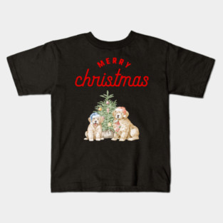 Merry Christmas Puppy Festive Holiday Design Kids T-Shirt