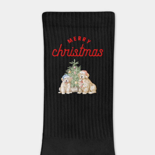 Merry Christmas Puppy Festive Holiday Design by BirdsnStuff