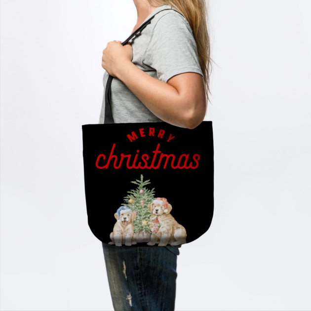 Merry Christmas Puppy Festive Holiday Design by BirdsnStuff