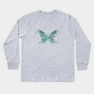 Butterfly Tropical Kids Long Sleeve T-Shirt