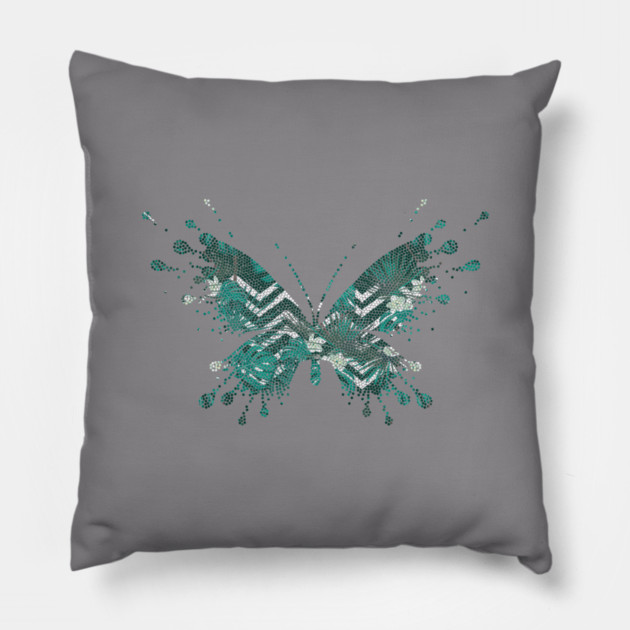 Butterfly Tropical Pillow by logiamerch
