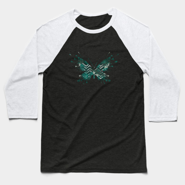 Butterfly Tropical Baseball T-Shirt by logiamerch