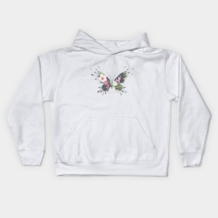 Tropical Butterfly Floral Kids Hoodie
