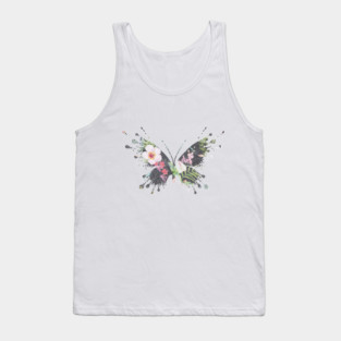 Tropical Butterfly Floral Tank Top