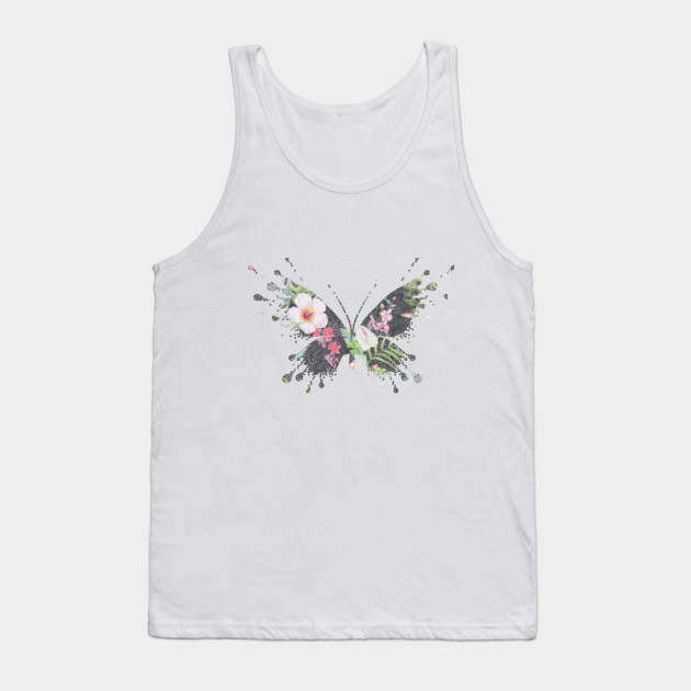 Tropical Butterfly Floral Tank Top by logiamerch