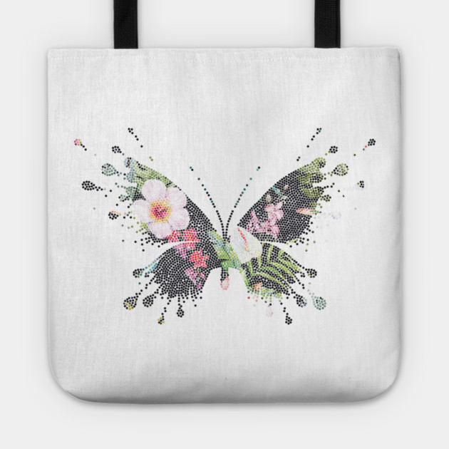 Tropical Butterfly Floral Tote by logiamerch