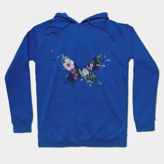 Tropical Butterfly Floral Hoodie by logiamerch