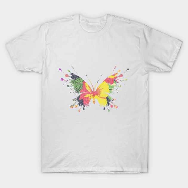 Colorful Tropical Butterfly Design T-Shirt by logiamerch
