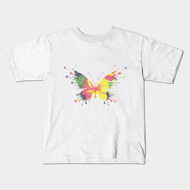 Colorful Tropical Butterfly Design Kids T-Shirt by logiamerch