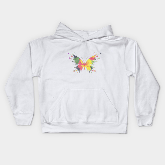Colorful Tropical Butterfly Design Kids Hoodie by logiamerch