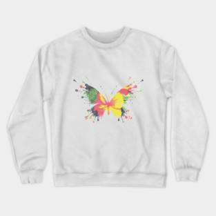 Colorful Tropical Butterfly Design Crewneck Sweatshirt