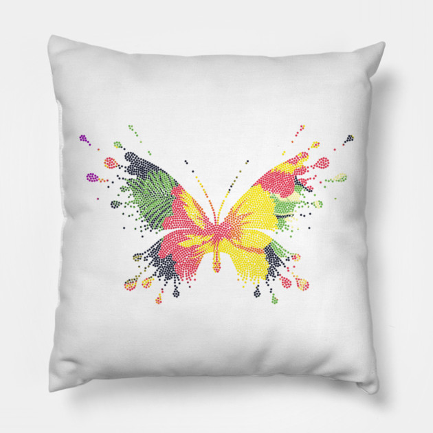 Colorful Tropical Butterfly Design Pillow by logiamerch