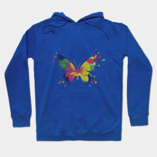 Colorful Tropical Butterfly Design Hoodie