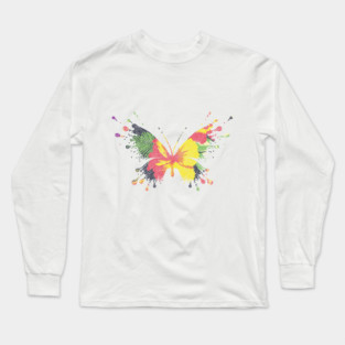 Colorful Tropical Butterfly Design Long Sleeve T-Shirt