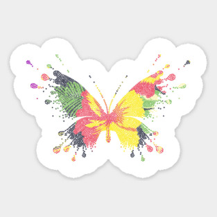 Colorful Tropical Butterfly Design Sticker