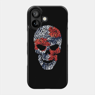 Tropical Floral Skull Blue Phone Case