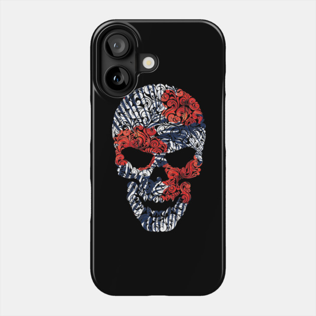 Tropical Floral Skull Blue Phone Case by logiamerch