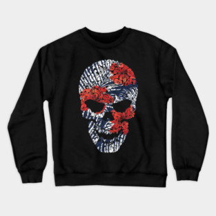 Tropical Floral Skull Blue Crewneck Sweatshirt