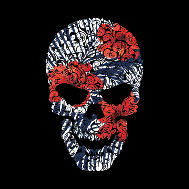 Tropical Floral Skull Blue by logiamerch