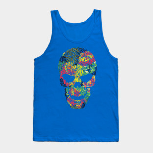 Tropical Floral Skull Tank Top