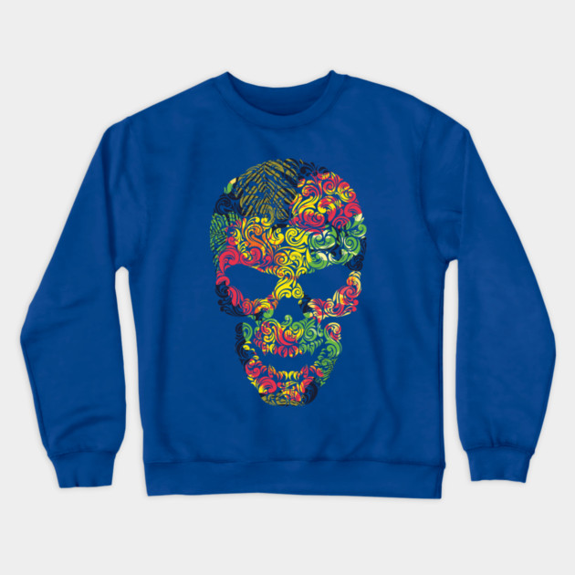 Tropical Floral Skull Crewneck Sweatshirt by logiamerch