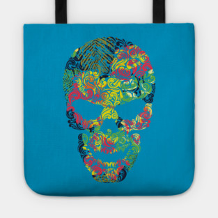 Tropical Floral Skull Tote