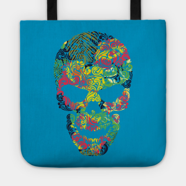 Tropical Floral Skull Tote by logiamerch