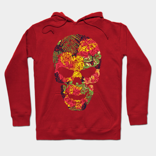 Tropical Floral Skull Hoodie by logiamerch