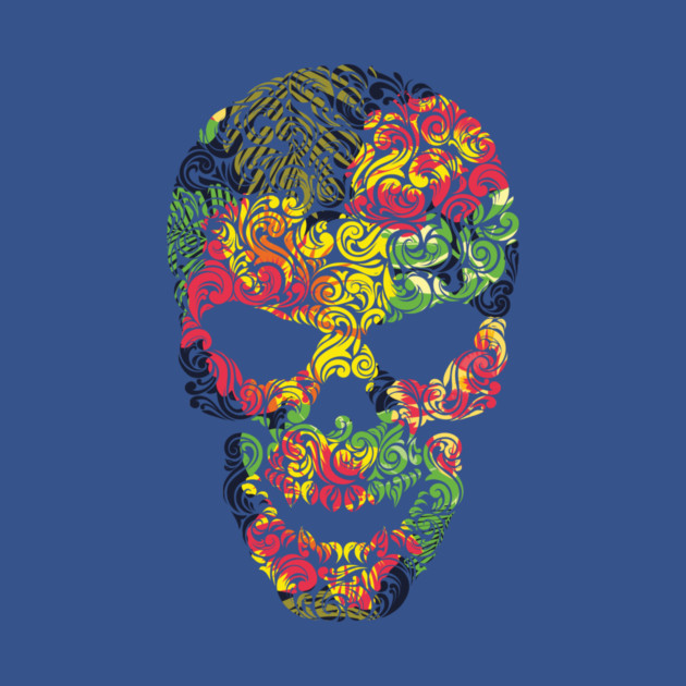 Tropical Floral Skull by logiamerch