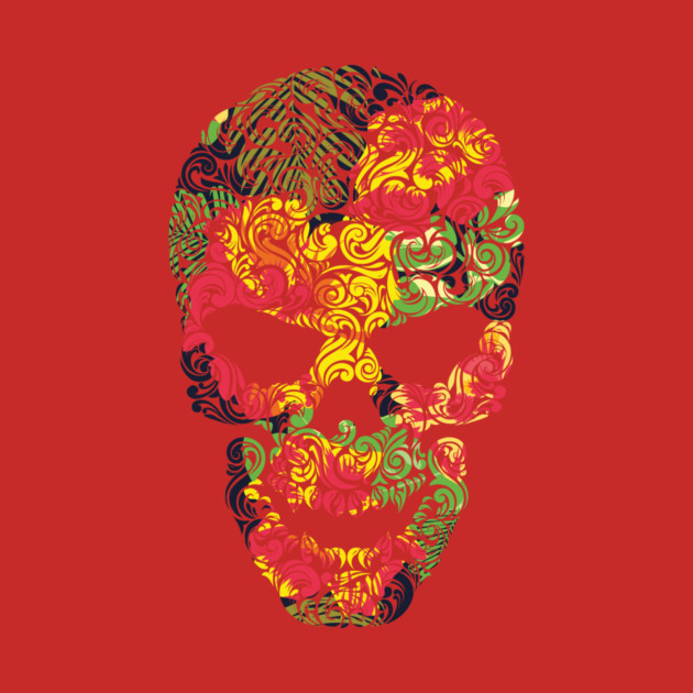 Tropical Floral Skull by logiamerch