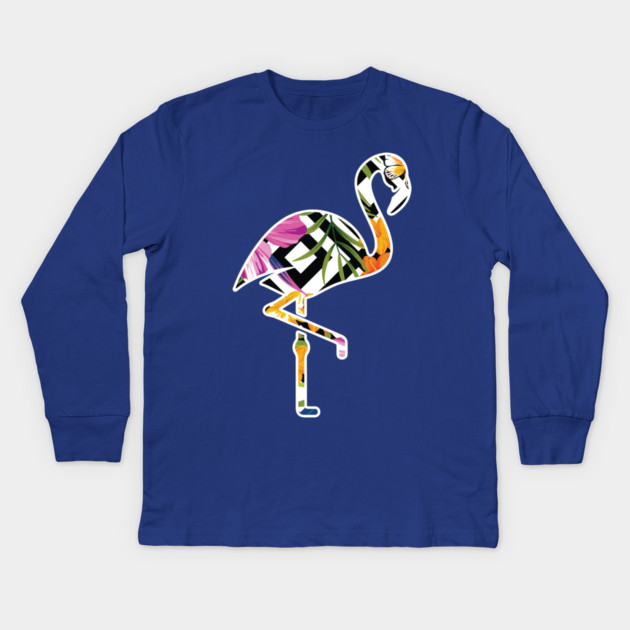 Tropical Flamingo Kids Long Sleeve T-Shirt by logiamerch