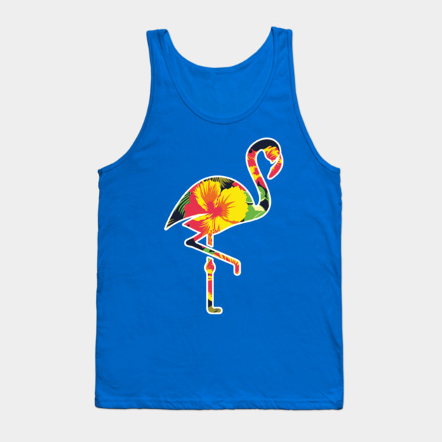 Tropical Flamingo Floral Tank Top by logiamerch