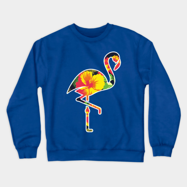 Tropical Flamingo Floral Crewneck Sweatshirt by logiamerch