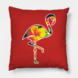 Tropical Flamingo Floral Pillow