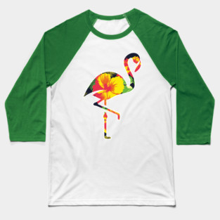 Tropical Flamingo Floral Baseball T-Shirt