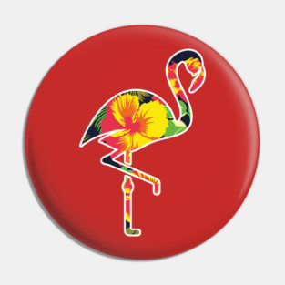 Tropical Flamingo Floral Pin