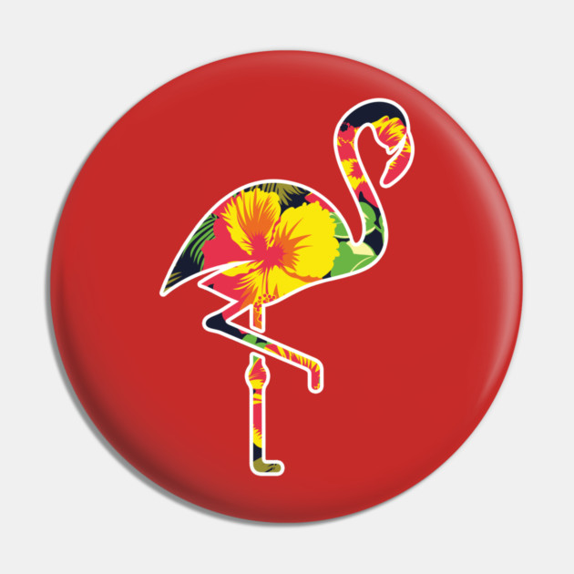 Tropical Flamingo Floral Pin by logiamerch
