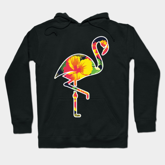 Tropical Flamingo Floral Hoodie by logiamerch