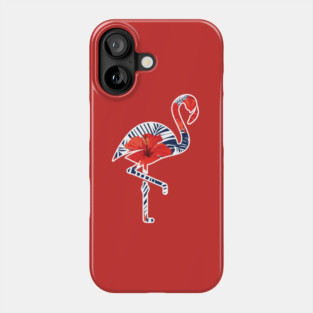 Tropical Flamingo Floral Blue Phone Case