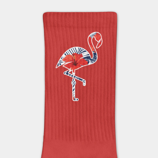 Tropical Flamingo Floral Blue by logiamerch