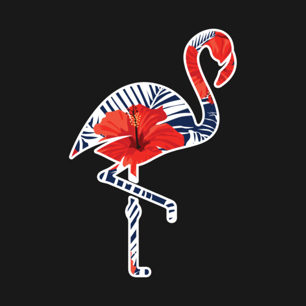 Tropical Flamingo Floral Blue by logiamerch