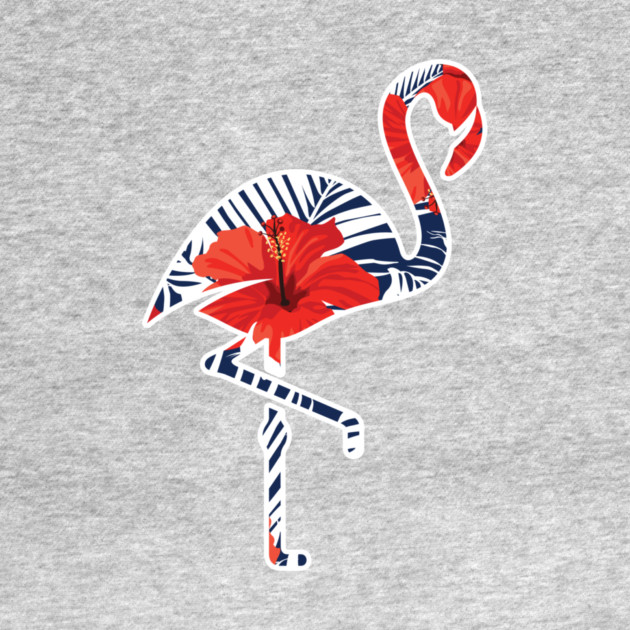 Tropical Flamingo Floral Blue by logiamerch