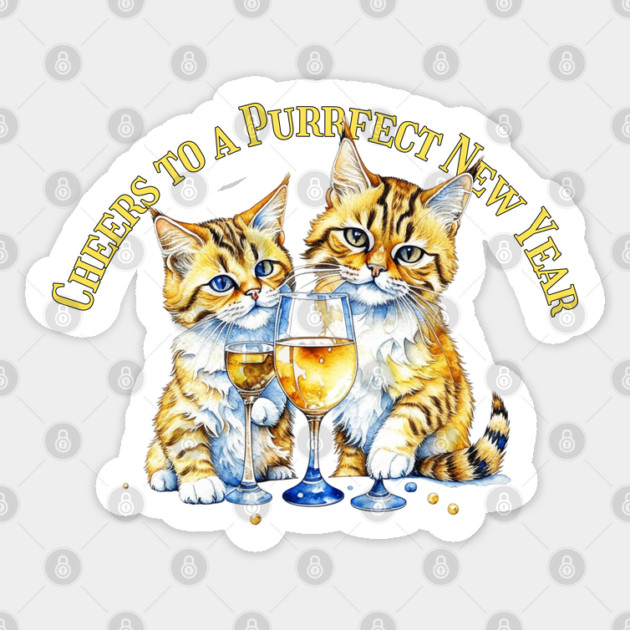 Purrfect New Year Cats Sticker by HolidayBug