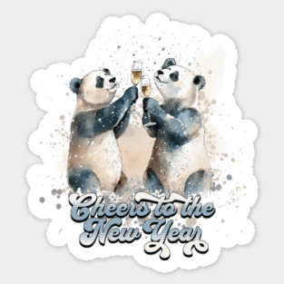 New Year Pandas Sticker
