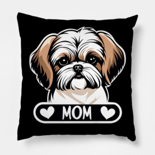 Dog Mom Puppy Sweet Shih Tzu Dog Loves Her Mama Pillow