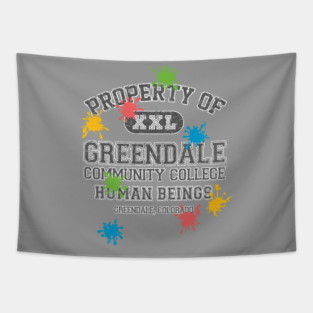 Property of Greendale Community College - Paintball Edition Tapestry
