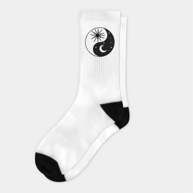Yin Yang Sun and Moon Socks by DickinsonDesign