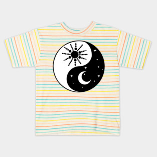 Yin Yang Sun and Moon Kids T-Shirt