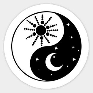 Yin Yang Sun and Moon Sticker